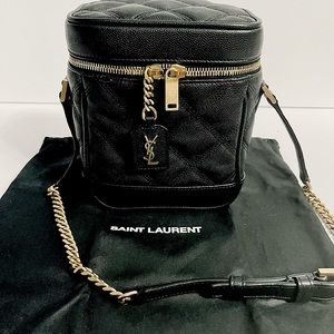 Saint Laurent 80s Vanity Grain de Poudre Quilted Shoulder Bag